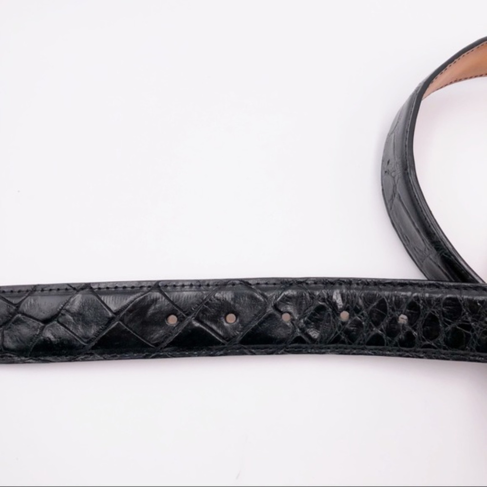 Taxidermy Black Genuine Florida Alligator Belt - Picture 4 of 6